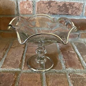 Vtg Silver City Flanders Pedestal Sterling Overlay Pedestal Bowl